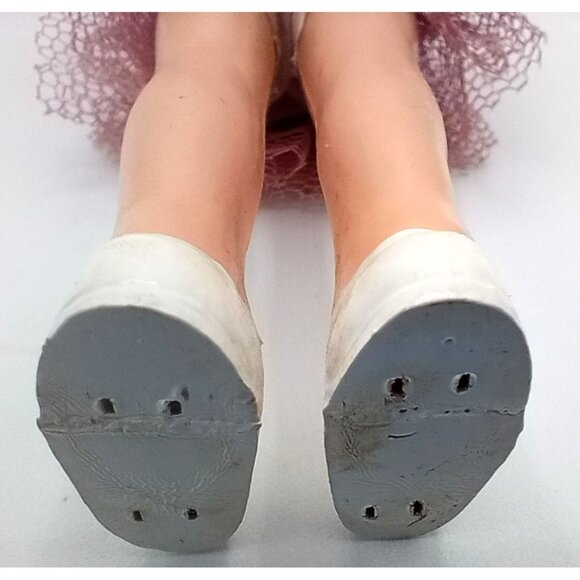 Vintage 1950s Ballerina Doll Sleepy Eyes Pink Tulle Skirt 6.5 In Fashion Toy - Picture 14 of 15